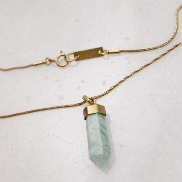 Isabel Marant Teal Quartz Stone Pendant Necklace - Picture 4 of 4